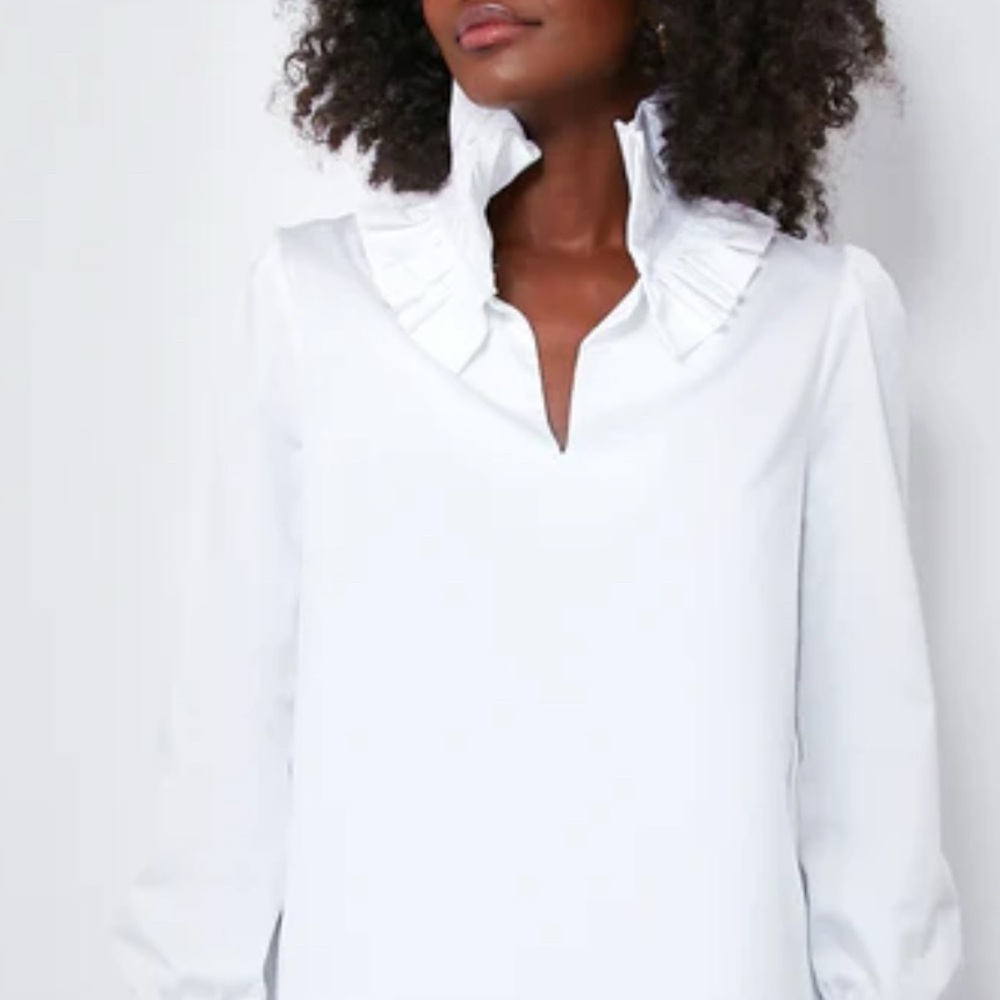 Tuckernuck Bouvier White Ruffled Blouse